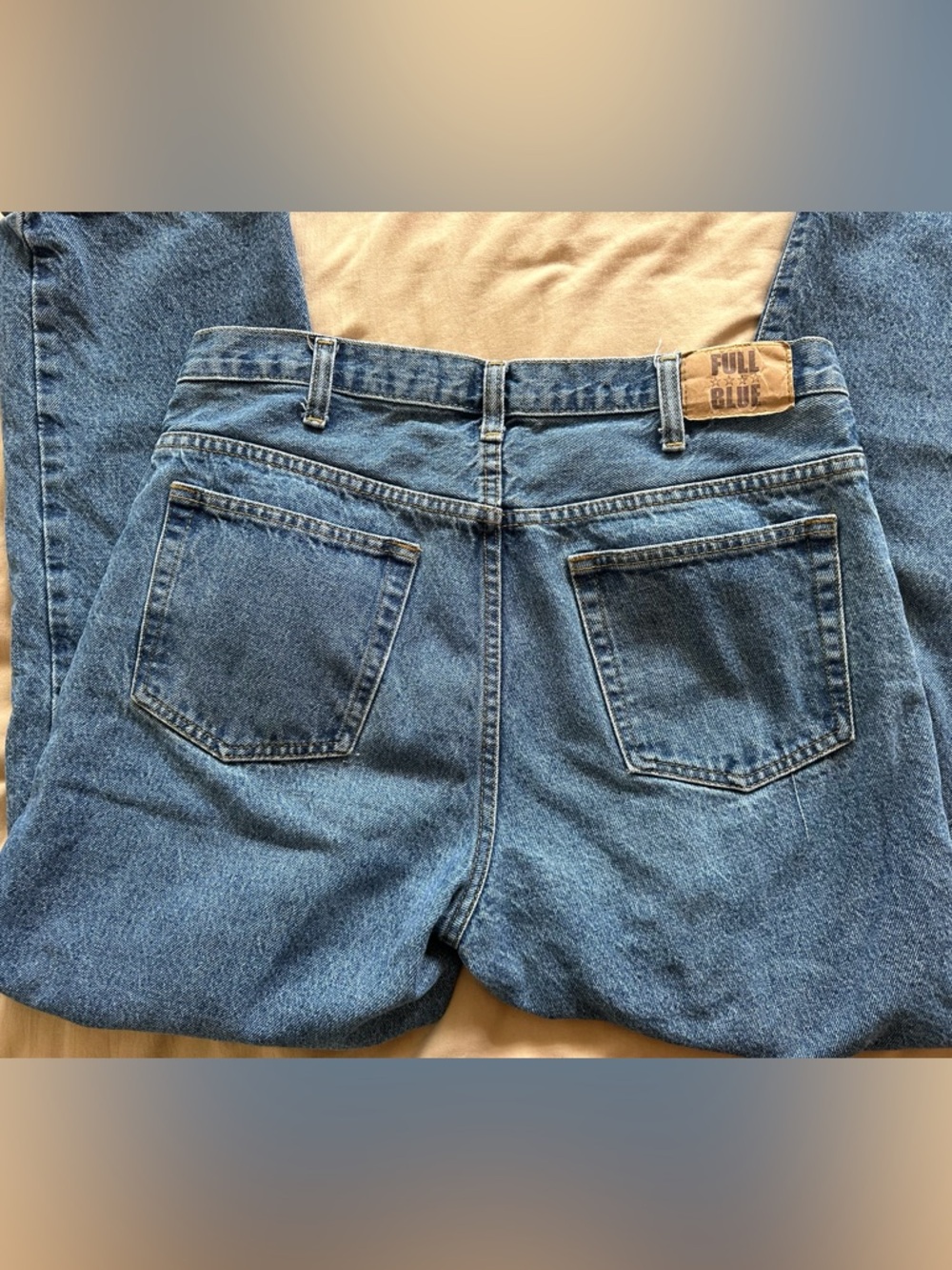 Full Blue Classic Denim Jeans - Medium Blue - Picture 6 of 10